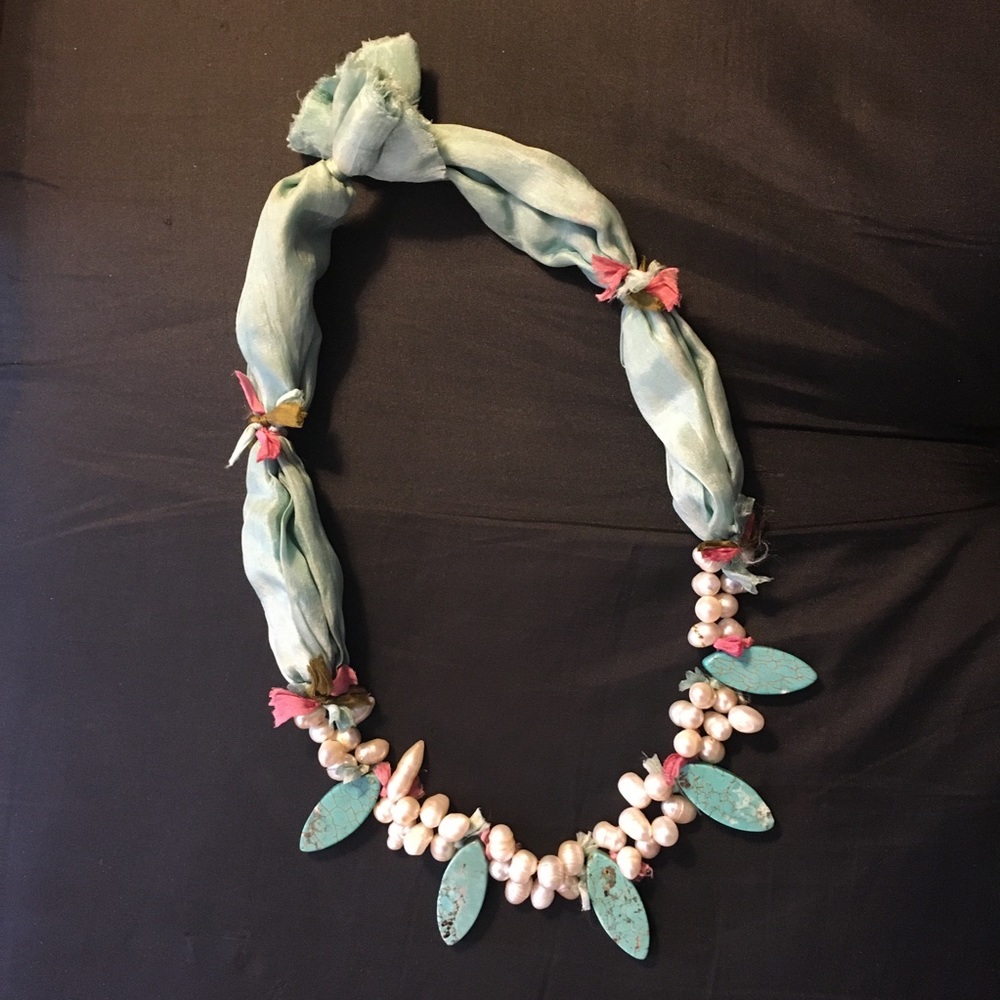 Stunning & Rare 48 Freshwater Pearls & Turquoise Vintage Necklace - FINAL SALE! - Picture 5 of 9